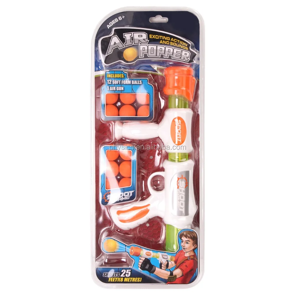 Rapid Fire Atomic Power Pump Action Popper Air Powered Blaster Shooter Gun Foam Ball Battle Toy for Kids