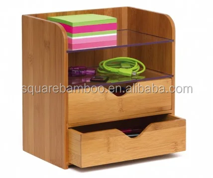 Eco-Friendly Bamboo Desk document Organizer stationery collection