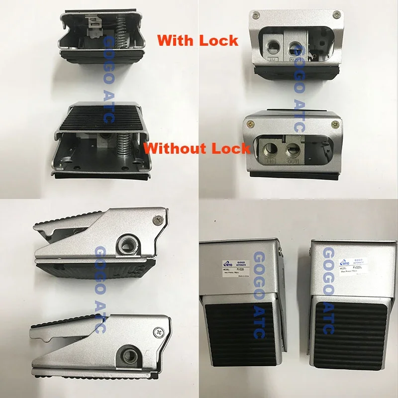 GOGOATC 4 way/3 way 2 position air pneumatic foot pedal valve 1/4 inch BSP FV420 FV420L FV320 FV320L Manual valve with lock