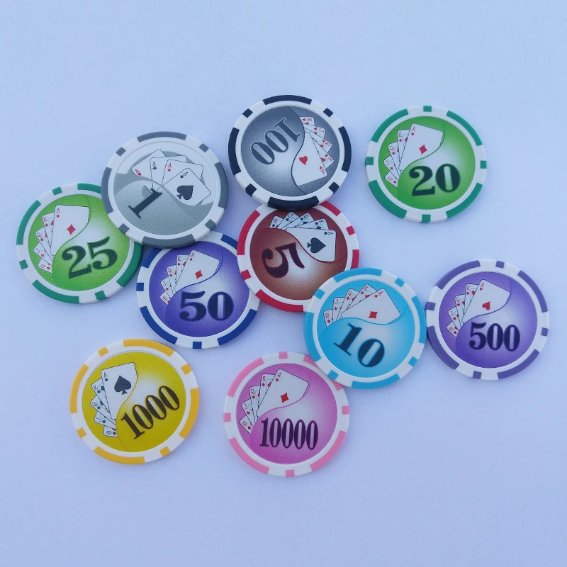 11.5G Two-tone REFERACTION sticker poker chips,Custom souvenir poker chips,Custom poker chips