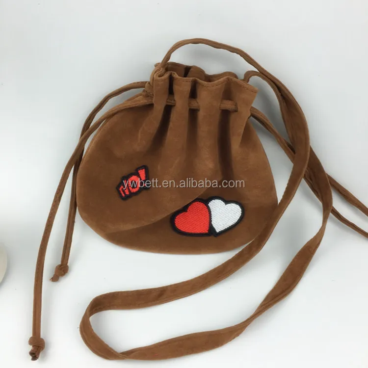 Heart shape leather bucket bag for kids