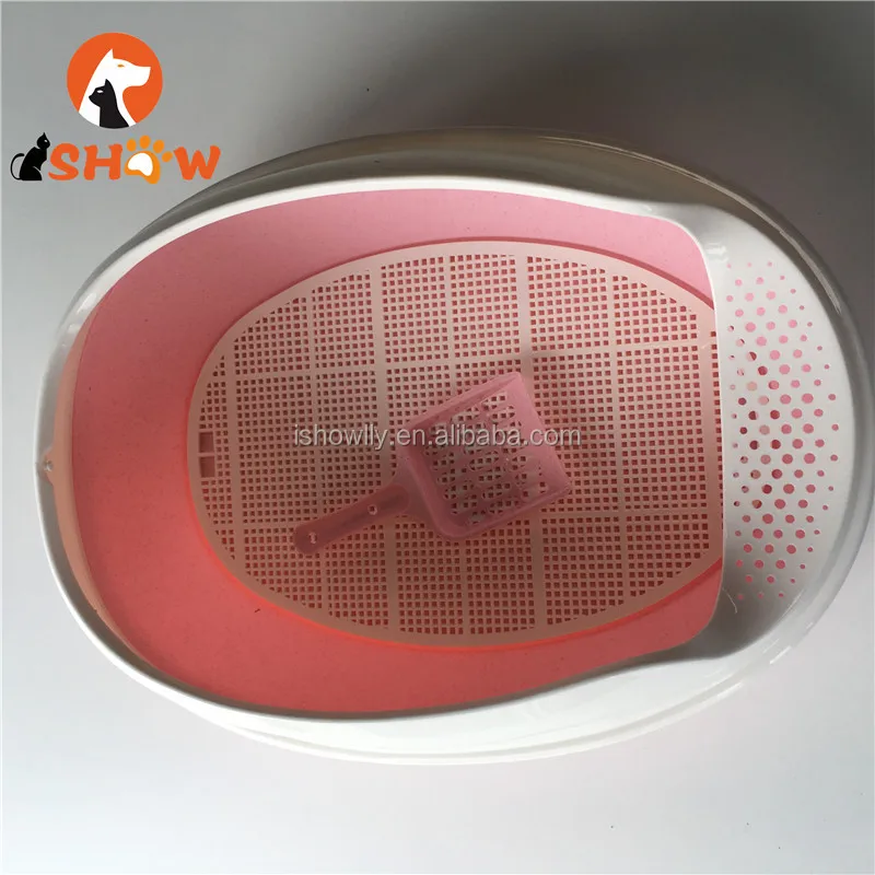 New Durable plastic Cat litter tray/cat litter pan / cat toliet with pink color