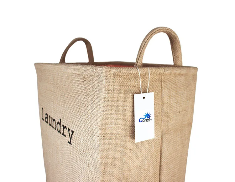 Custom Oem Fabric Folding Bathroom Laundry Basket 100% Cotton Liner With Handle Big Laundry Sorter