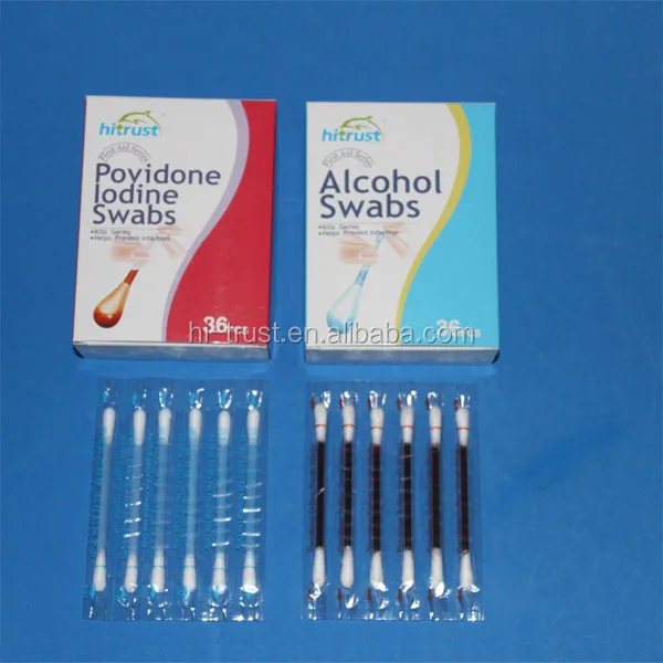 
Iodophor sterile Povidone Iodine Liquid Filled Cotton Swabs 