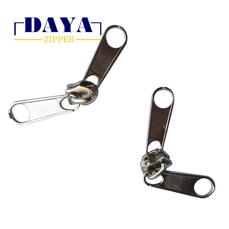 Non-lock no.5/no.7 nickel/black da puller zipper  slider for tent