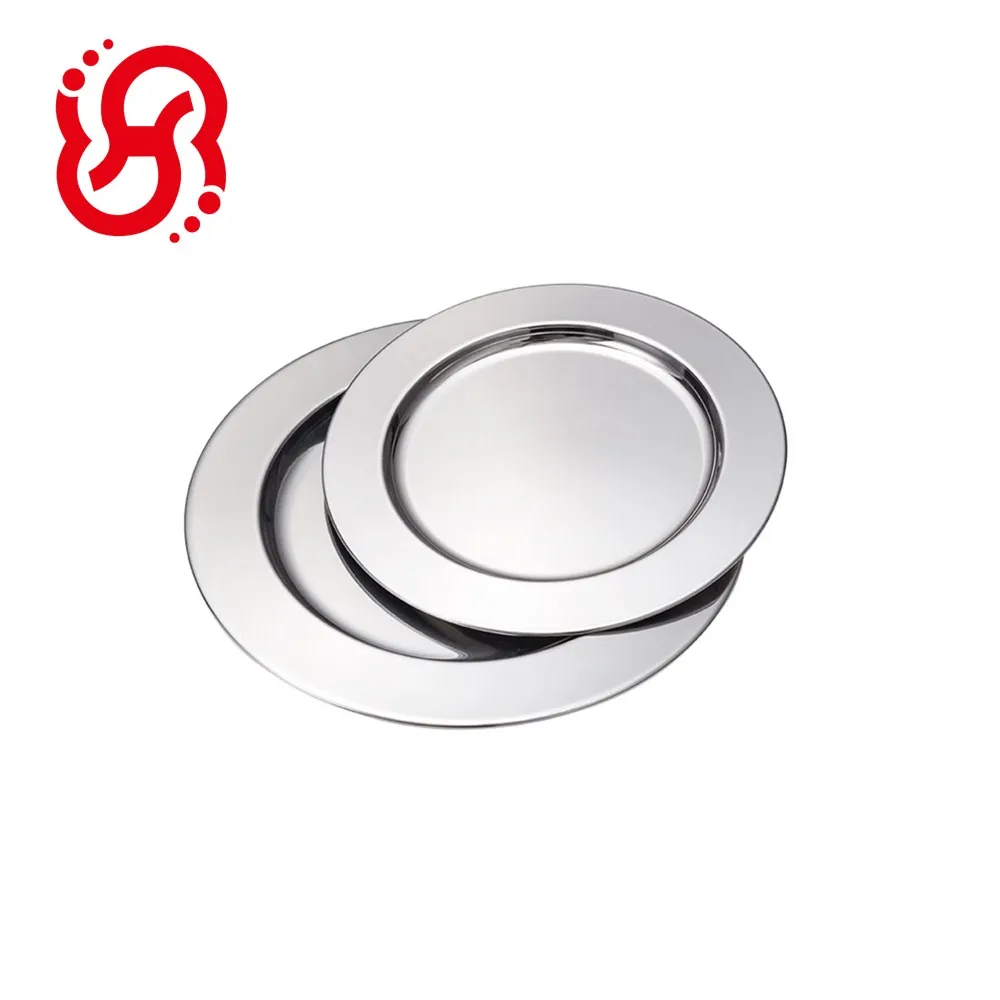 Mirror Rose Gold And Sliver Stainless Steel Charger Plates For Home Decor
