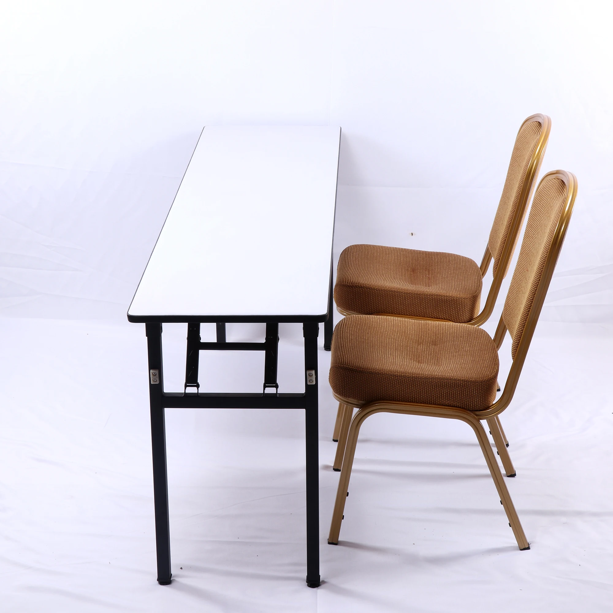  white PVC 4ft foldable hotel table folding rectangular
