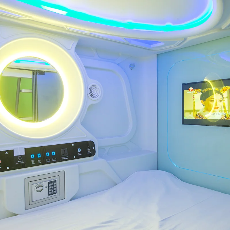 prefabricated bedroom furniture capsule space bed for hostel,Youth club , airport police quarters