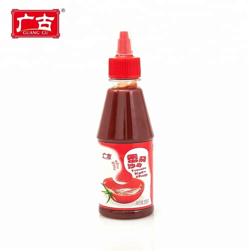 250g Animal Packing Bottle Tomato Sauce Delicious Fresh Ketchup for Fast Food Restaurant