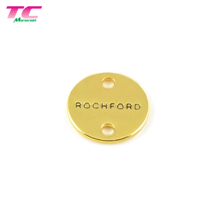 China Supplier small metal tag with custom logo tags sewing round