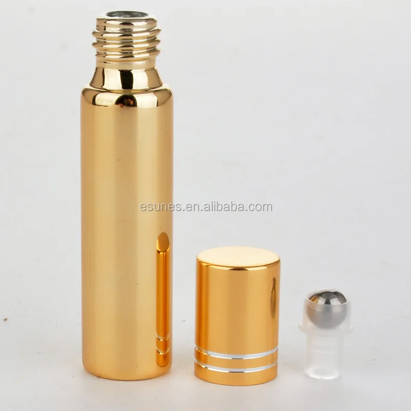 10ml Refillable Travel  UV Glass Essential Oil Roll on Bottle with stainless steel roller ball