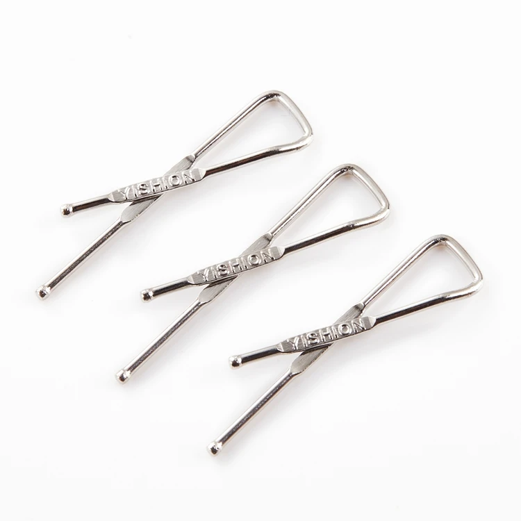 Custom Brand Logo Engraved Simply X Shape Shirt Clip Shirt Packing Metal Clip