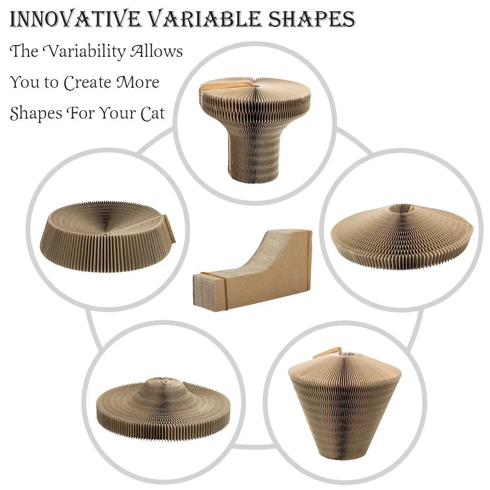 Fashion Style Various Shapes Foldable Corrugated Paper Cat Cardboard Scratcher