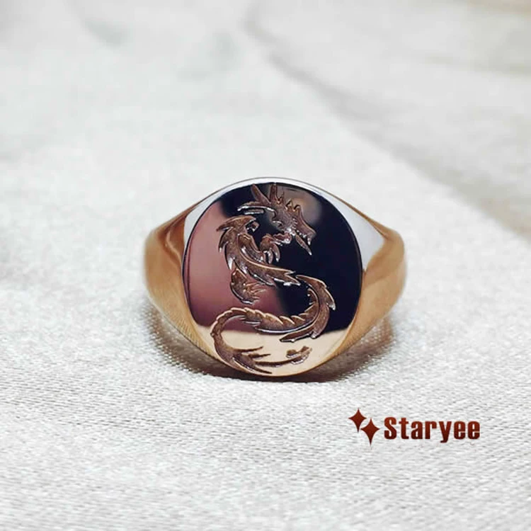 
Wholesale Platinum 9K 10K 14K 18K Solid Gold Plain Blank Custom Signet Ring Mens 