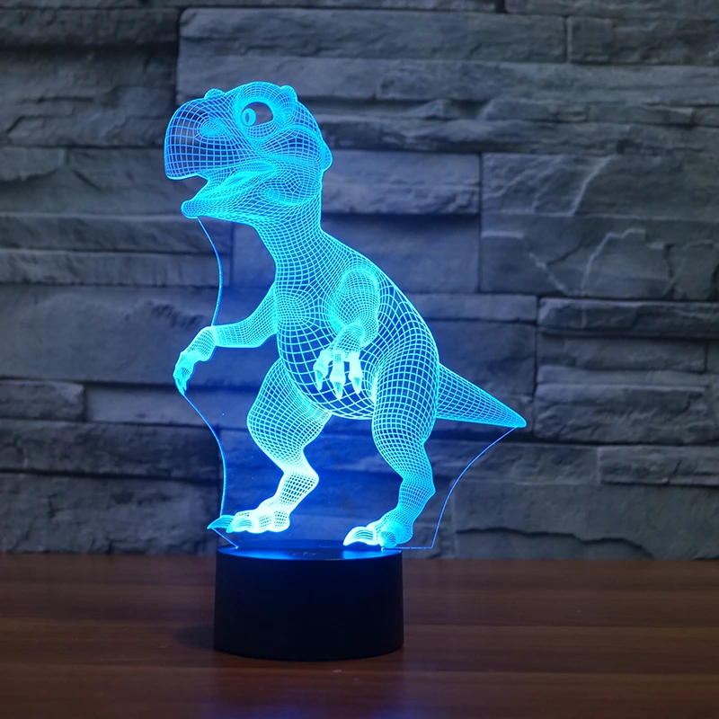 customize 3d illusion lamp FS-3197 led lamp 3d dino shaped light