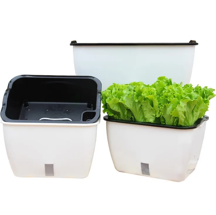 medium size self watering planter pot balcony flower pot automatic lazy pot