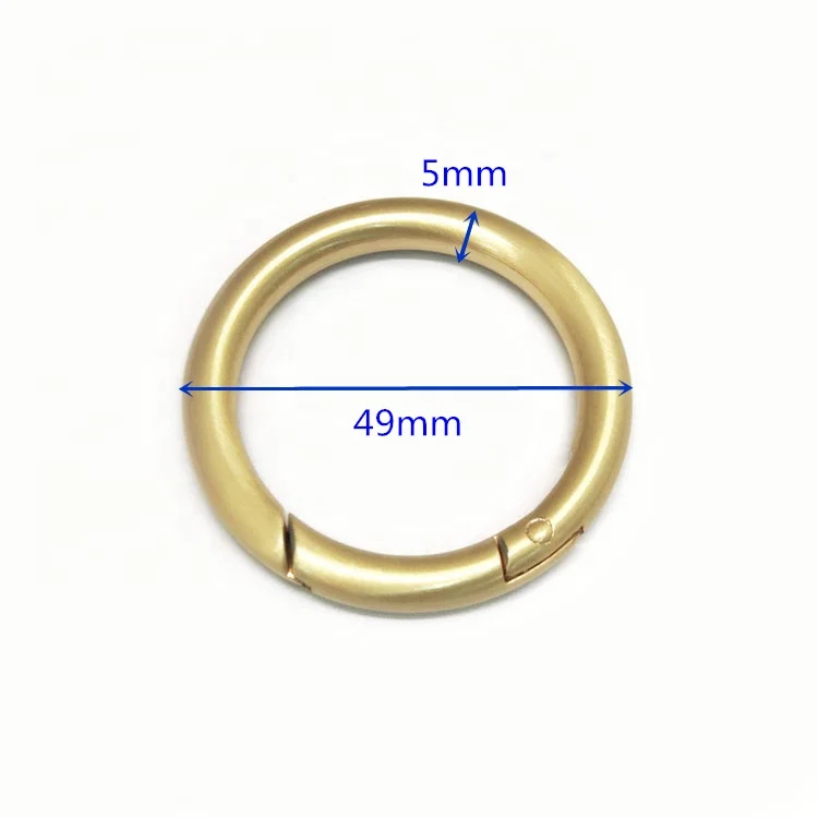 5mm big snap hook brushed gold big round metal snap hook snap ring