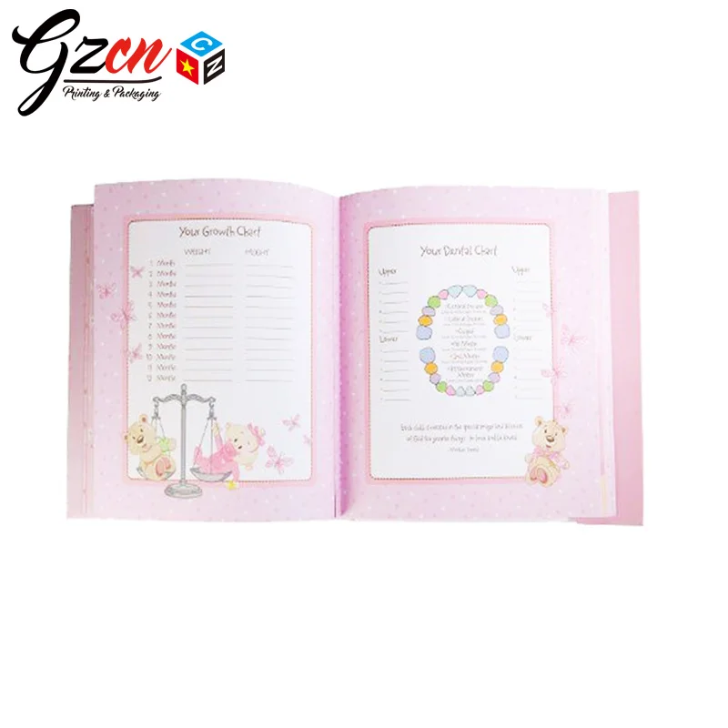 
custom printing high quality photo frame die cut on the cover baby memory book with envelope 