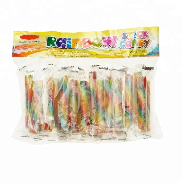 
strip shape rainbow colorful hard candy wholesale factory 