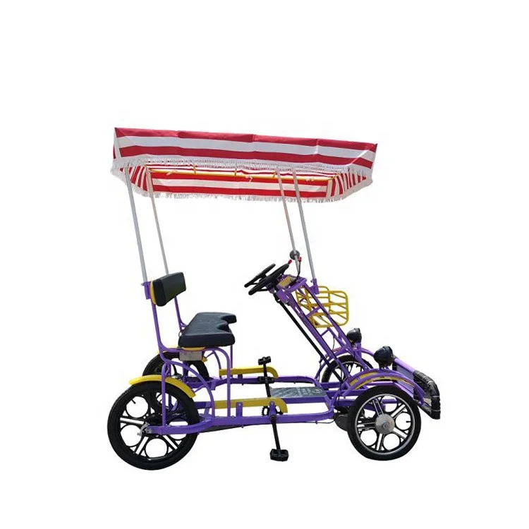 
Hot-selling Family Tandem Bicycle Tour Used quadricycle 4 wheel adult 2 Person Surrey Bike 