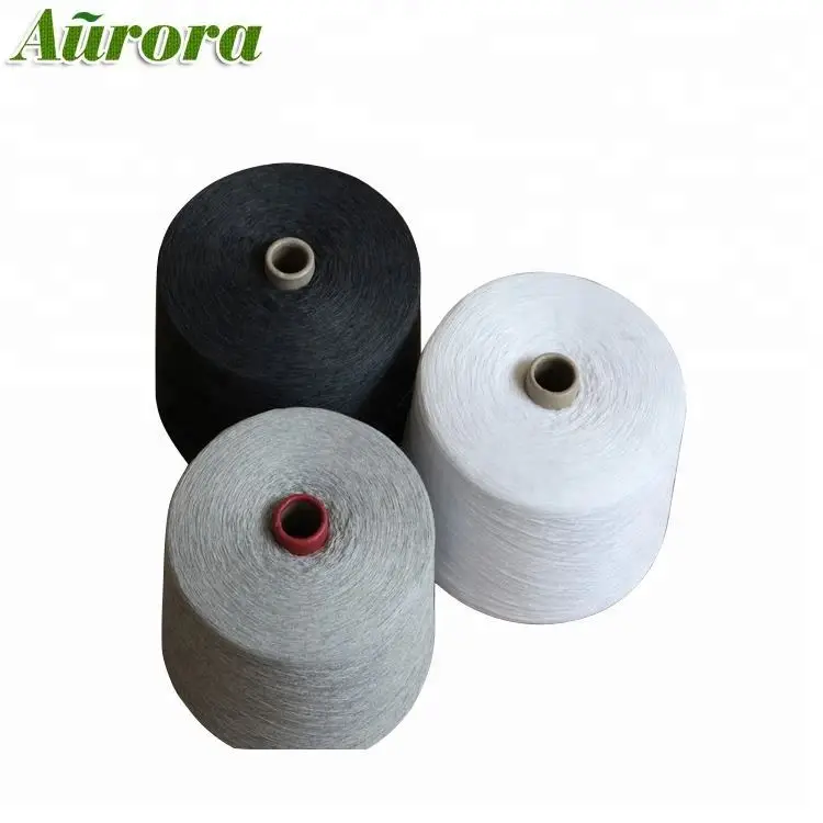 NE30/1 Raw white 65/35 polyester market cotton waxed knitting yarn conductive yarn for circular knitting yarn