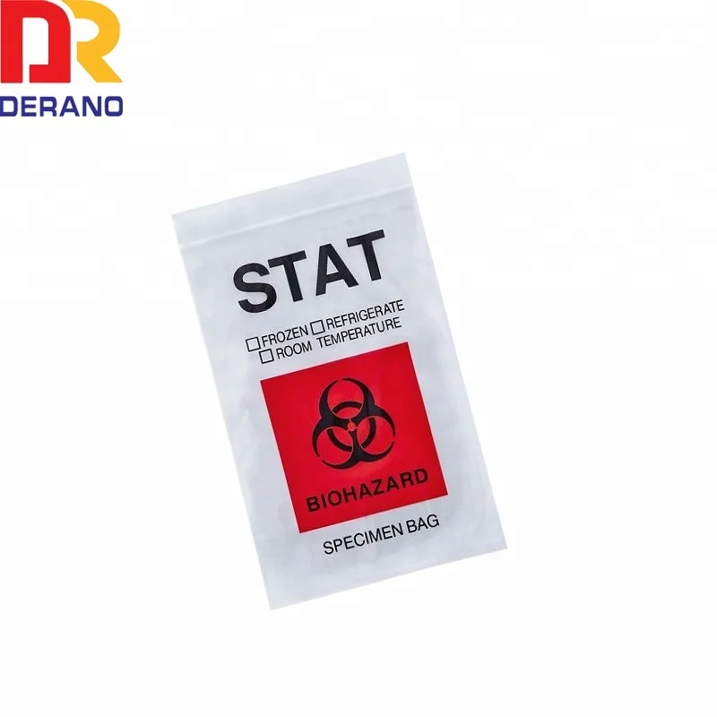 Wholesale Customized Medical Biohazard Specimen Transport Bags/medical Waste Poly Bag