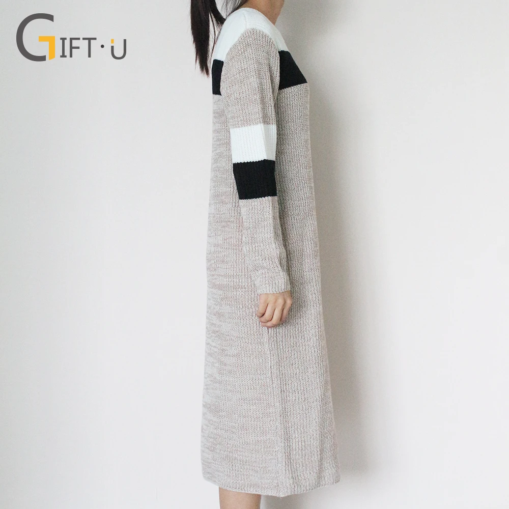 
Giftu 86102# Hot Selling Long Loose Pullover Wool Sweater Woman 