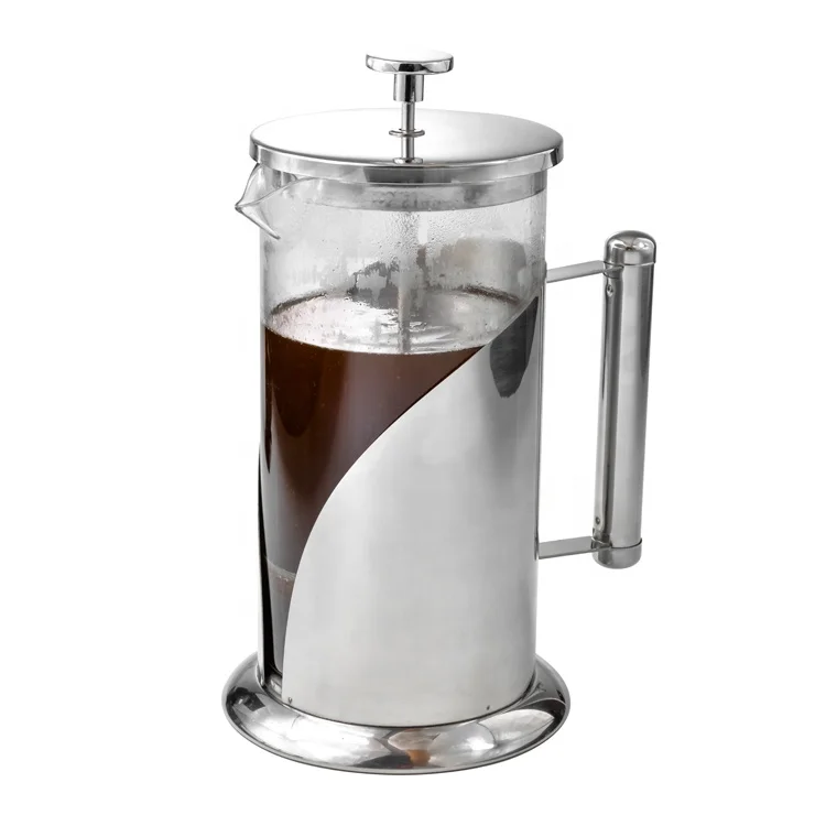 304 Stainless Steel French Press Coffee Maker With High Borosilicate Glass And Reusable Filter