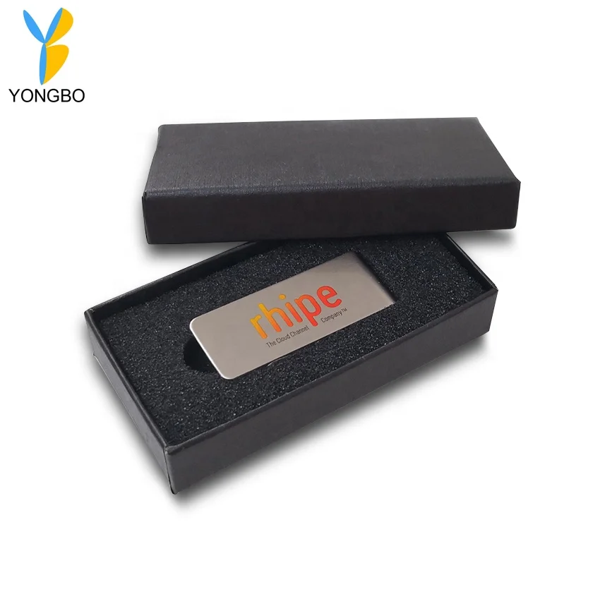 Зажим для денег популярного дизайна, металлический зажим с черной коробкой