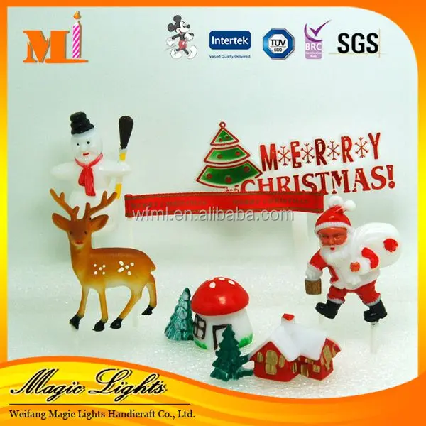 Hot Sale Personalized Plastic Christmas Ornaments Cake Decoration Birthday Candles