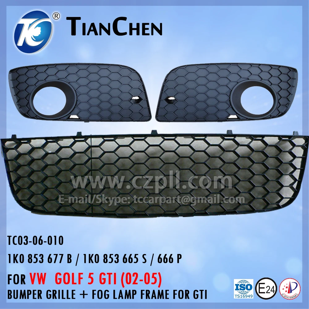 BUMPER GRILLE for GTI / AIR VENT GRILLE for GOLF 5 GTI 1K0 853 677 B / 1K0 853 665 S / 666 P - 1K0853677B / 1K0853665S
