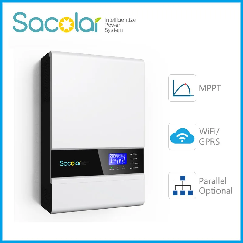 10kva/10kw solar inverter ups with MPPT solar charger and AC charger created by 2pcs 5kw solar inverter in parallel function