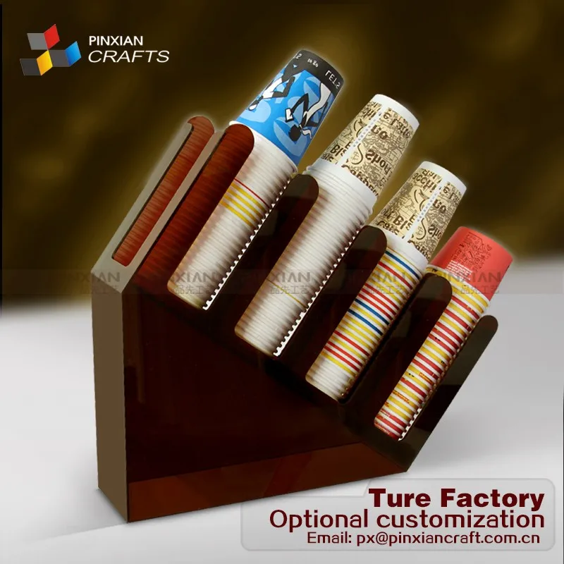 Coffee tea shop receptionRefined stainless steel sub-cup paper cup holder hand-made coffee cup dispenser