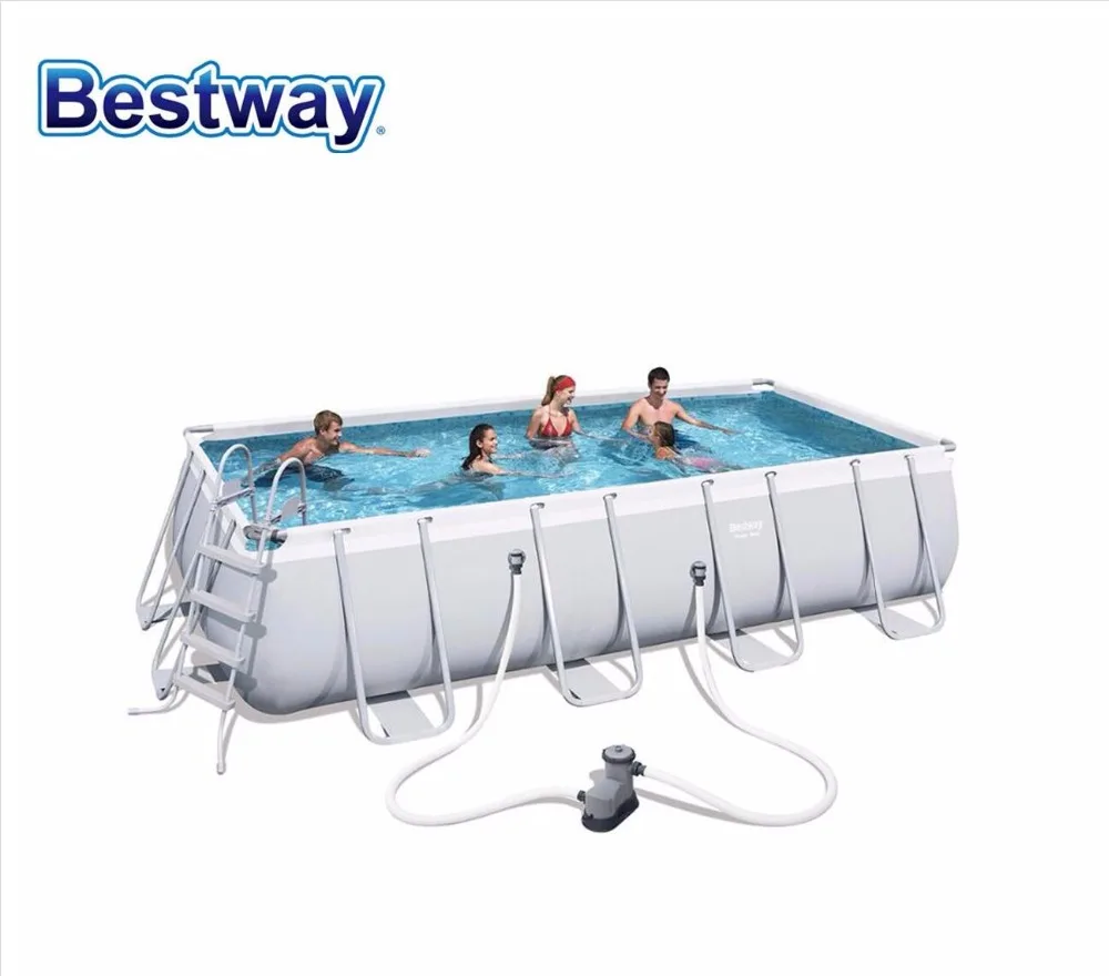 Bestway 56457 pvc frame inflatable Pipe rack Steel Rectangular above Ground Swimming Pool