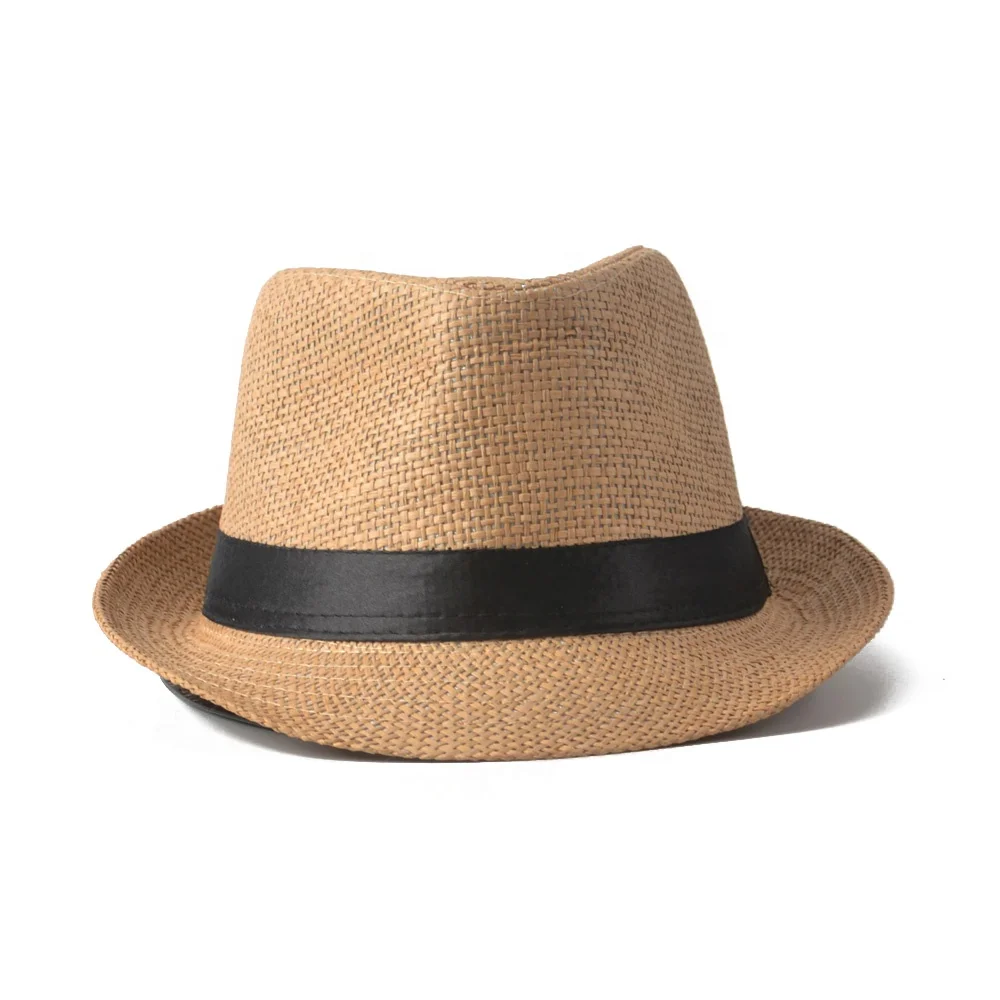 2019 Simple factory price paper made fedora hats men with black band