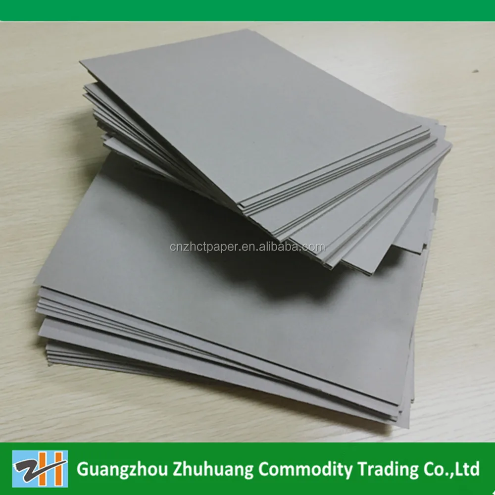 laminated sheet chip board 350-700g double grey glossy cardboard
