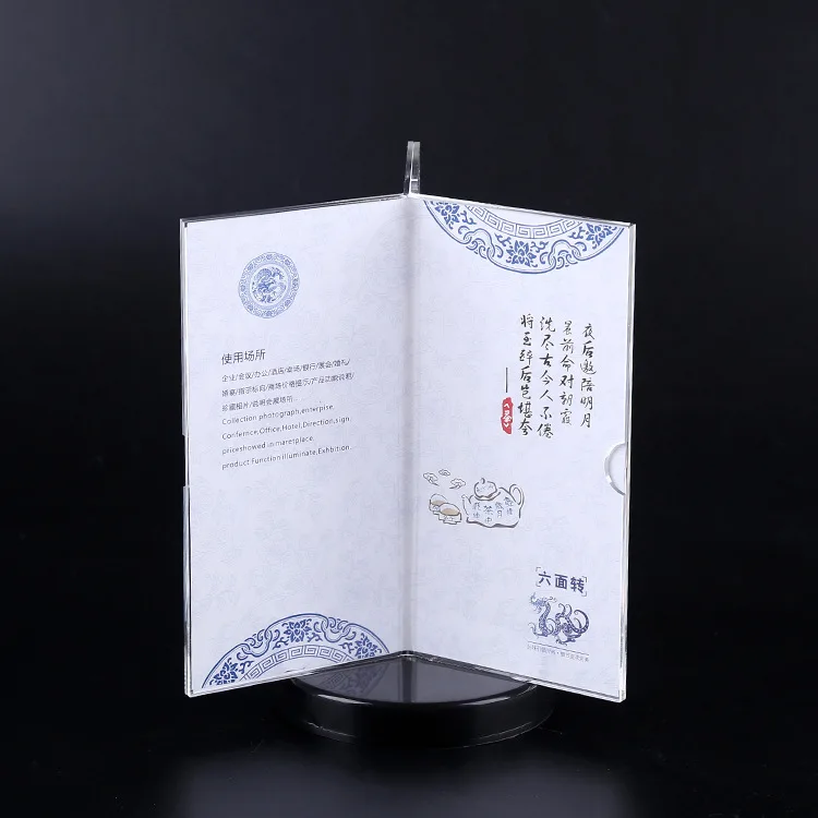 Factory customize wholesale Restaurant Menu Holder  clear acrylic menu holder