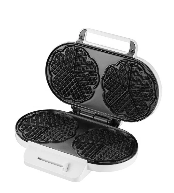 electric waffle portable maker dual round 2 pieces heart shape waffle maker