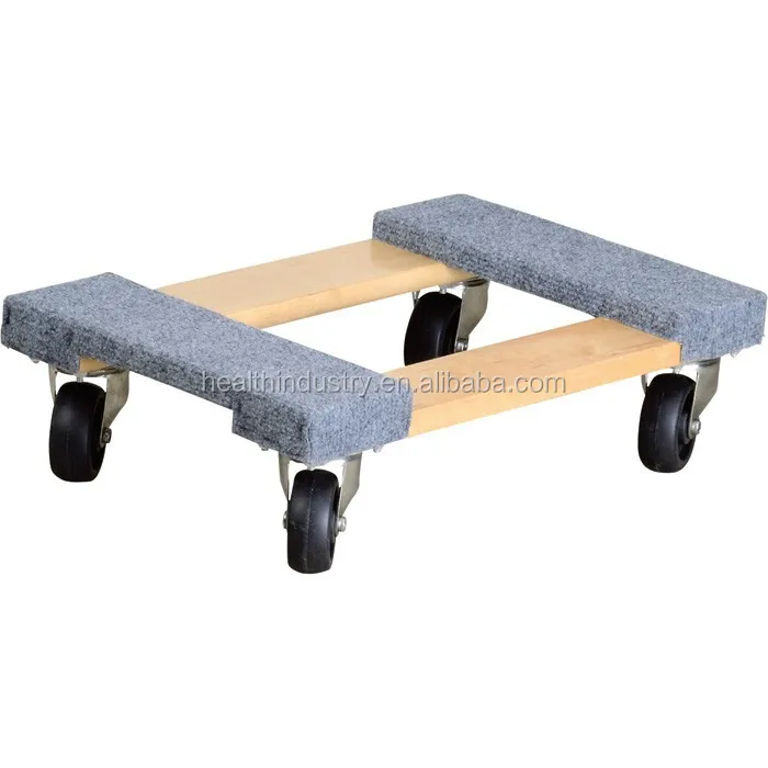 4- wheel Chicago style Rubber Capped moving furniture dolly with heavy duty rubber caps and TPR swivel casters