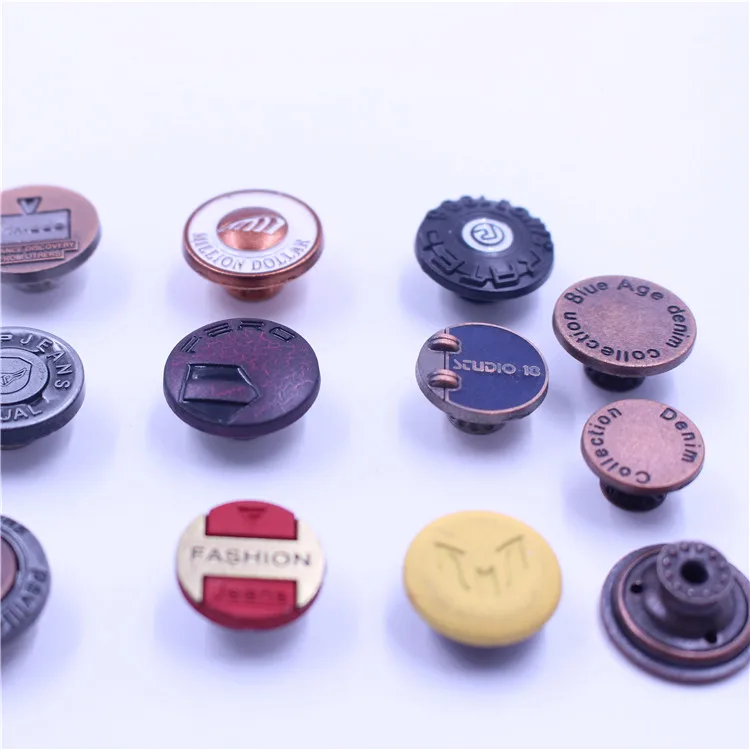 New Arrivals Stock Lot Custom Logo Buttons High Quality Fashion Jean Clothes Button Covers