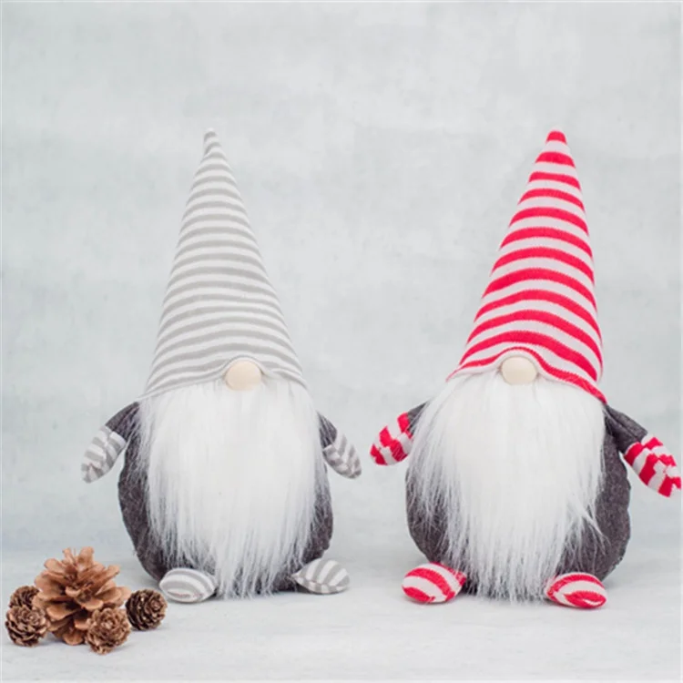 
China supplier wholesale christmas ornaments christmas gift sewing hat felt knitted standing gnomes 