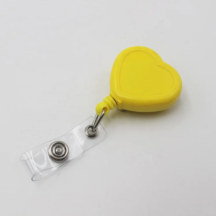 
Heart shape custom retractable ABS id badge reel holder 