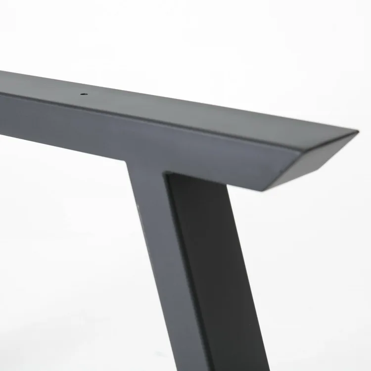 28' Industry Trapezoid Dinner Table Leg Metal Cast Iron Bench Legs Set of 2