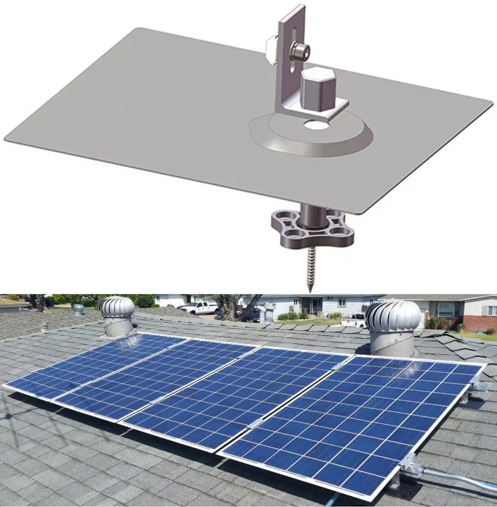 Universal Solar Racking Structure Flashing Mount Kit for Composition Shingle Roof
