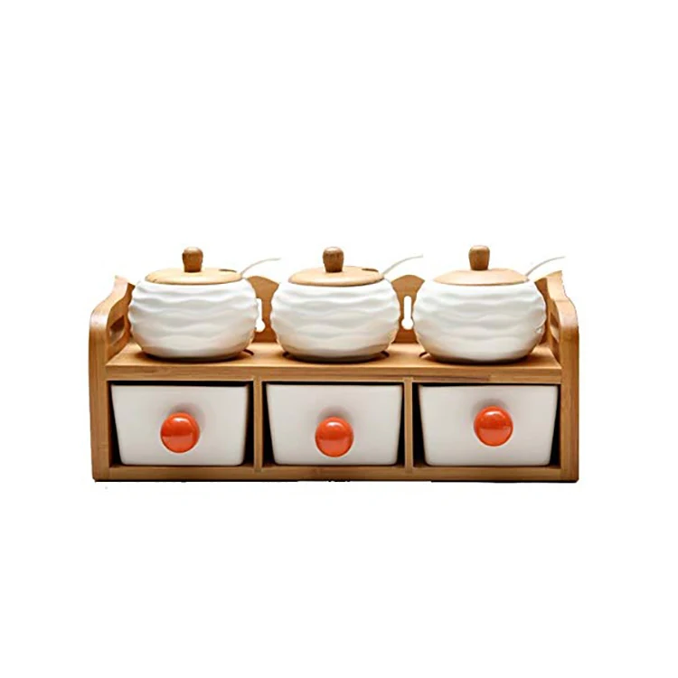 Wholesale Kitchen Spicy Shelf Drawer Wooden Spice Rack Organizer Stand