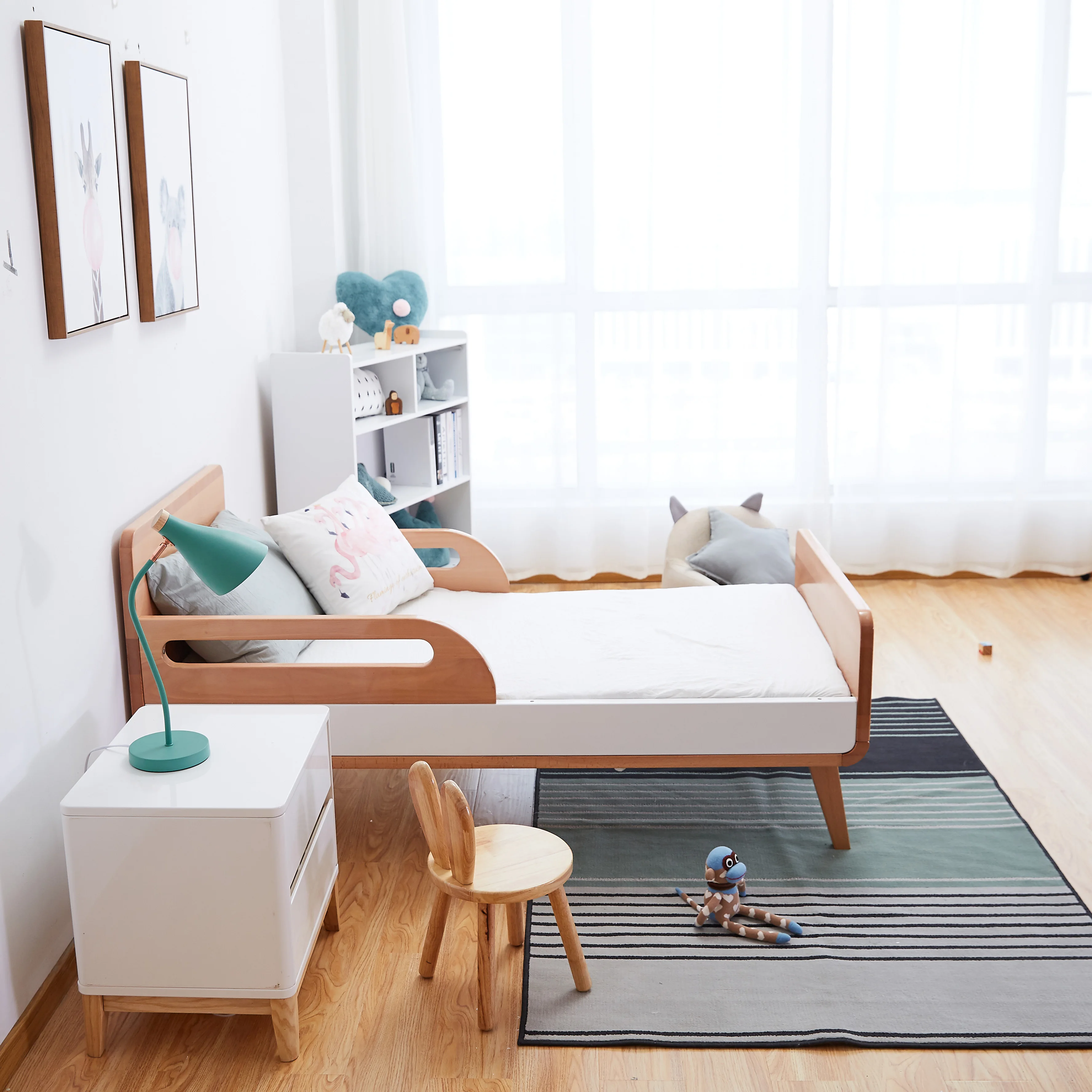 Certificate Nordic Wholesale Comfortable Solid Wood Children Bed luxury royal small wooden crib for baby multifunction