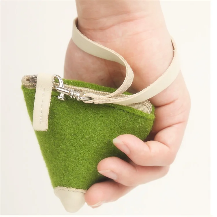 Flet Fabric Triangle Coin Sorter Wallet with Leather Wrist Strap