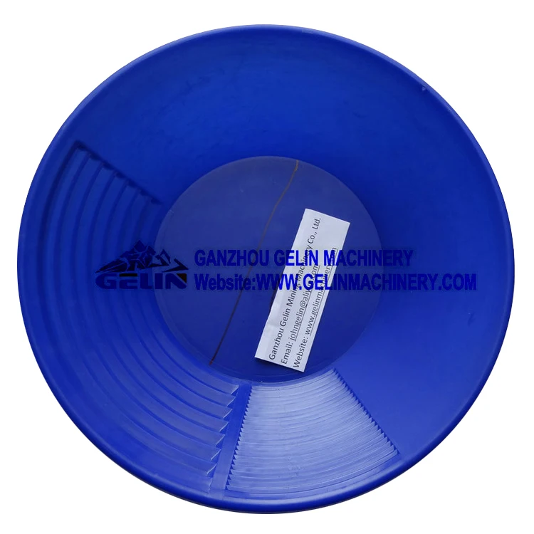 Black gold panning basin for alluvial gold washing and recovery