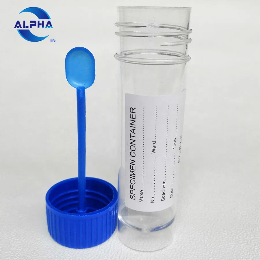 specimen sterile stool sample container with spoon