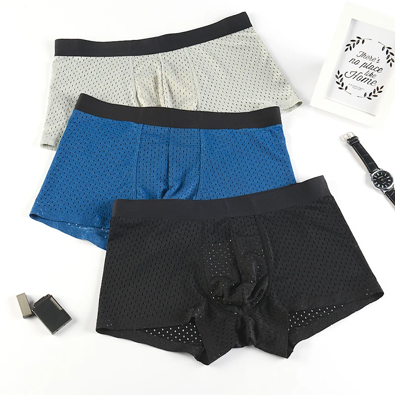 
OEM Ice Silk Mesh Breathable Sexy Transparent Men Underwear 